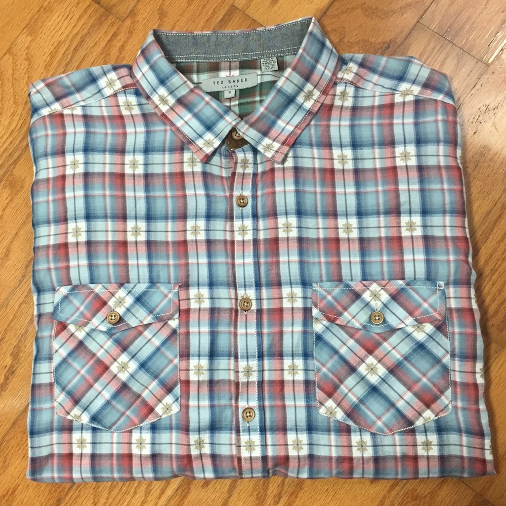 Ted Baker Long Sleeve Button Down Shirt Size 5 XL